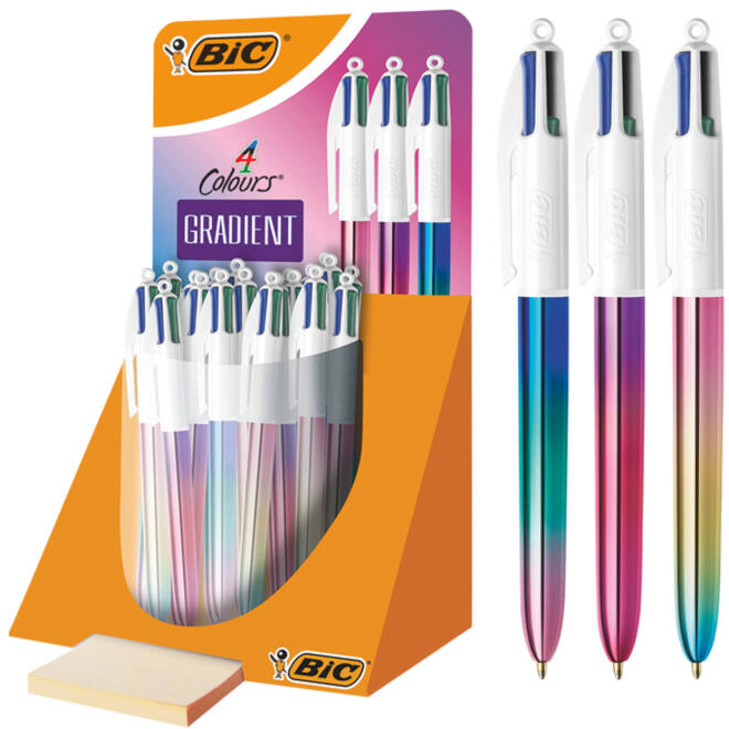 Balpen Bic 4kleuren gradient medium assorti