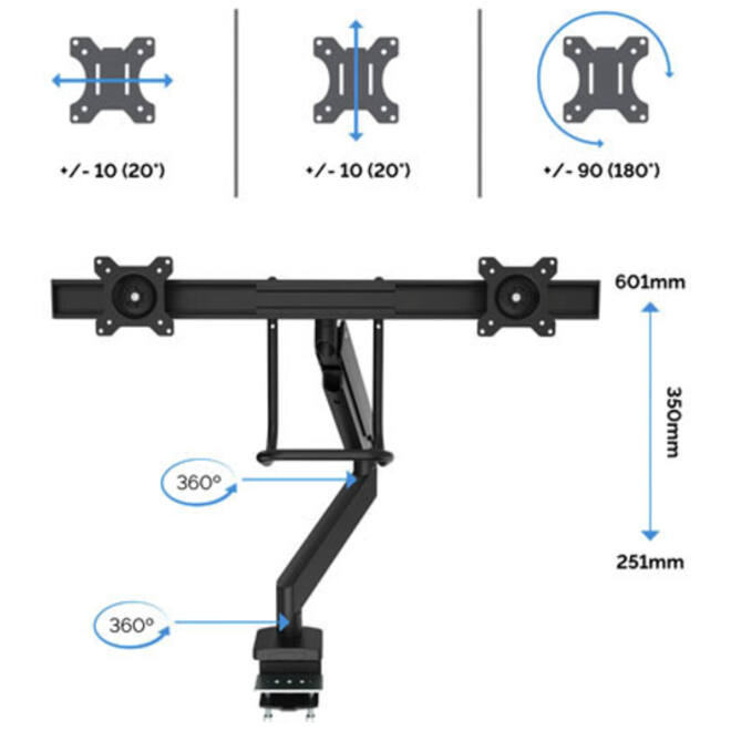 Monitorarm Fellowes Eppa Crossbar wit