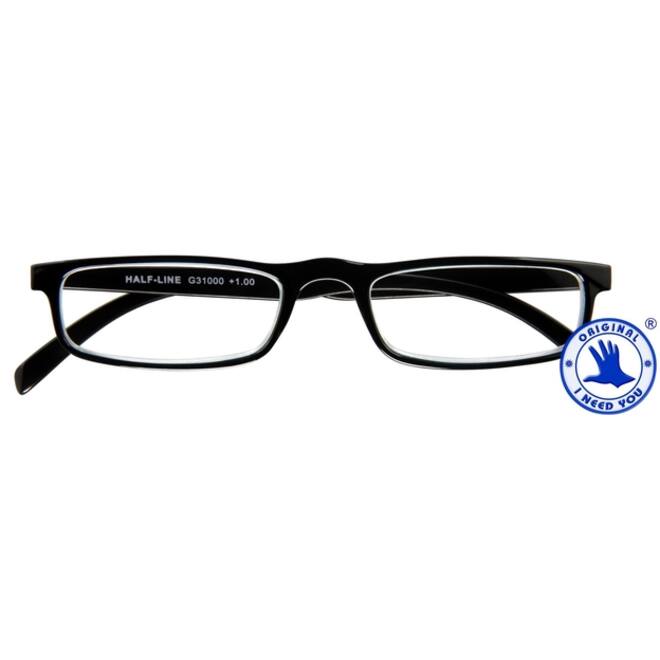 Leesbril I Need You +1.00 dpt Half-line zwart
