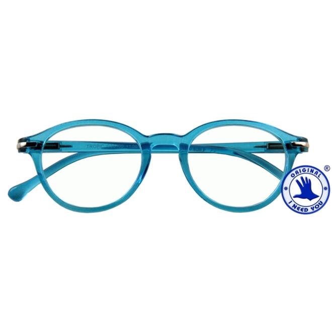 Leesbril I Need You +1.00 dpt Tropic blauw