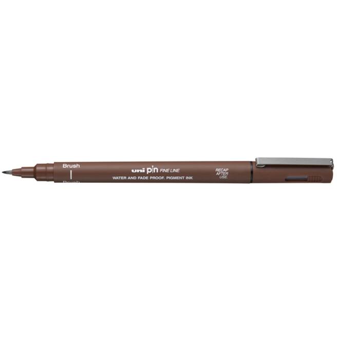 Fineliner Uni-ball Pin brush fijn sepia