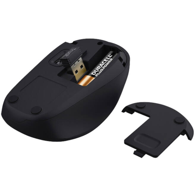 Muis Trust Yvi+ draadloos eco zwart