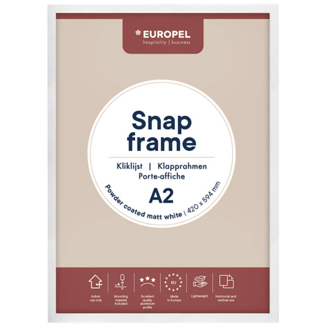 Kliklijst Europel A2 25mm mat wit