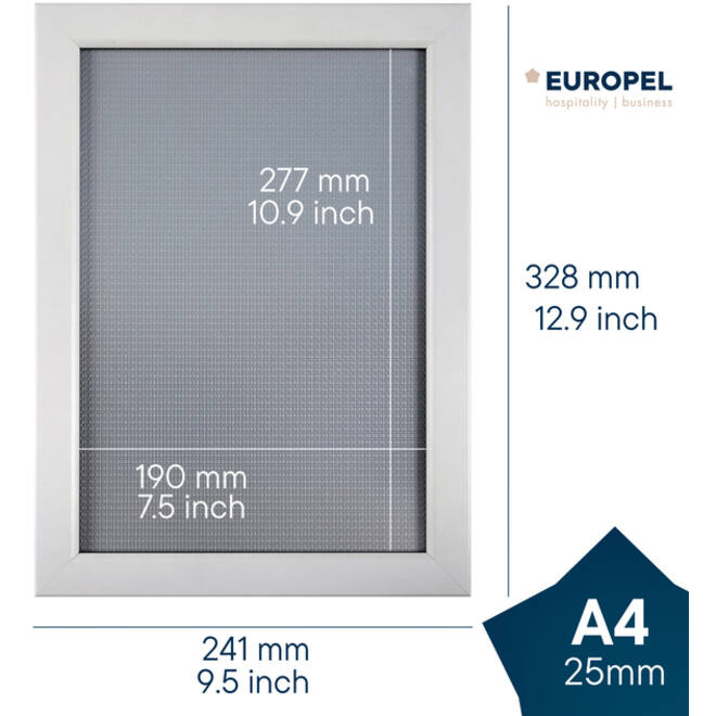 Kliklijst Europel A4 25mm mat wit