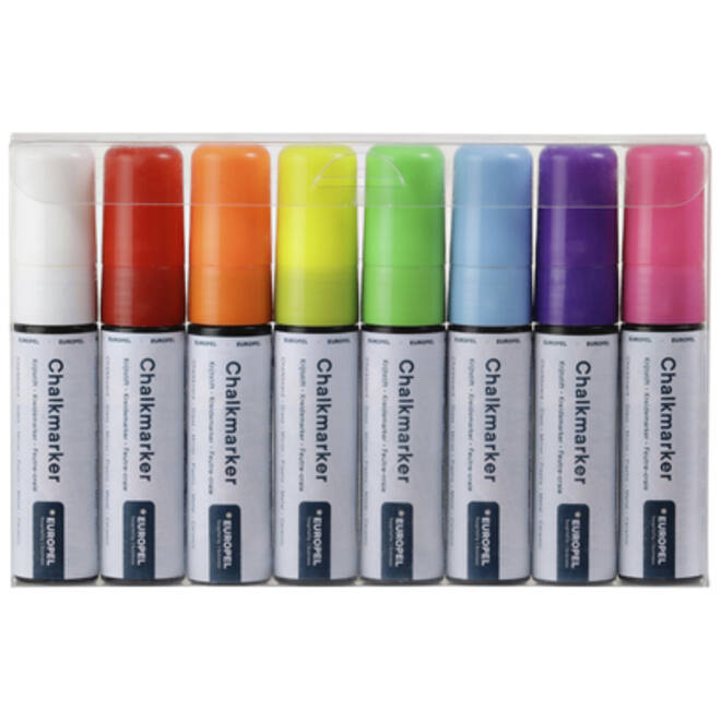 Krijtstift Europel 15mm assorti etui 8 stuks