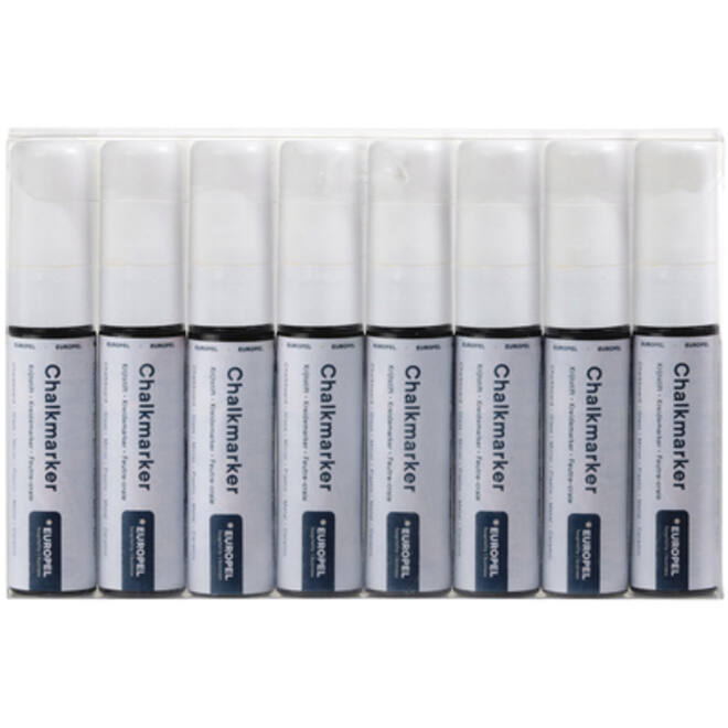 Krijtstift Europel 15mm wit etui 8 stuks