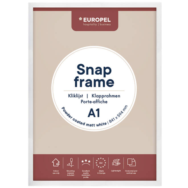 Kliklijst Europel A1 25mm mat wit