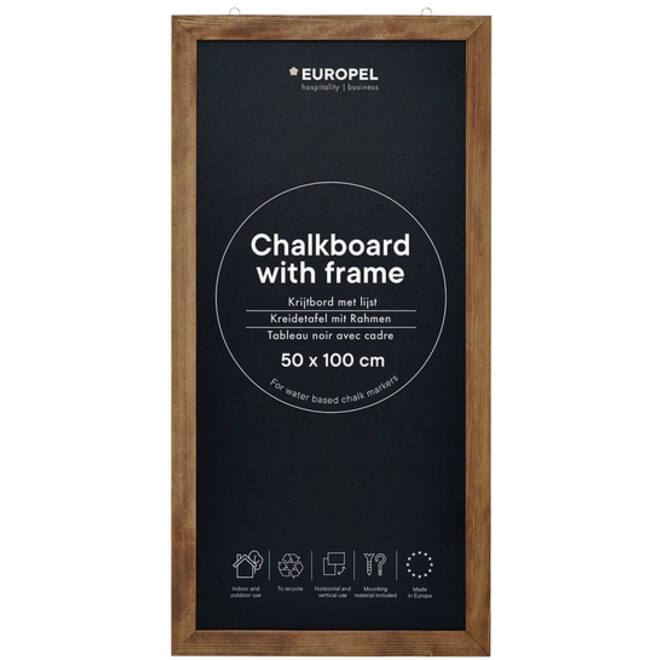 Krijtbord Europel met lijst 50x100cm natural