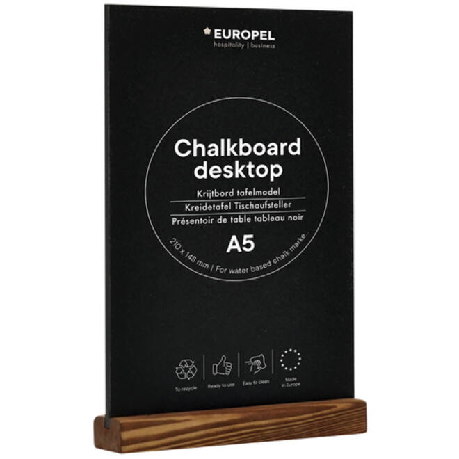 Krijtbord Europel tafelmodel A5 staand natural