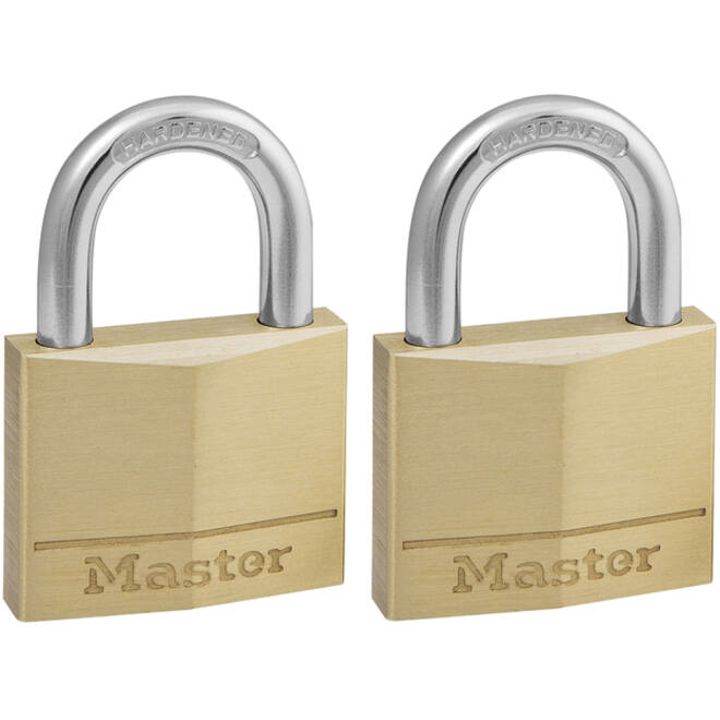 Hangslot MasterLock 2 gelijksluitend messing 40mm