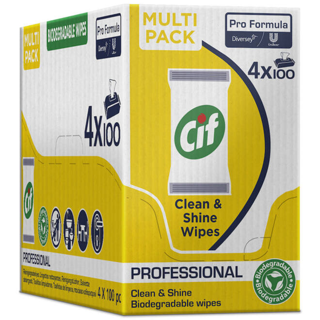 Reinigingsdoekjes CIF Pro formula Multi Clean&Shine 100 stuks
