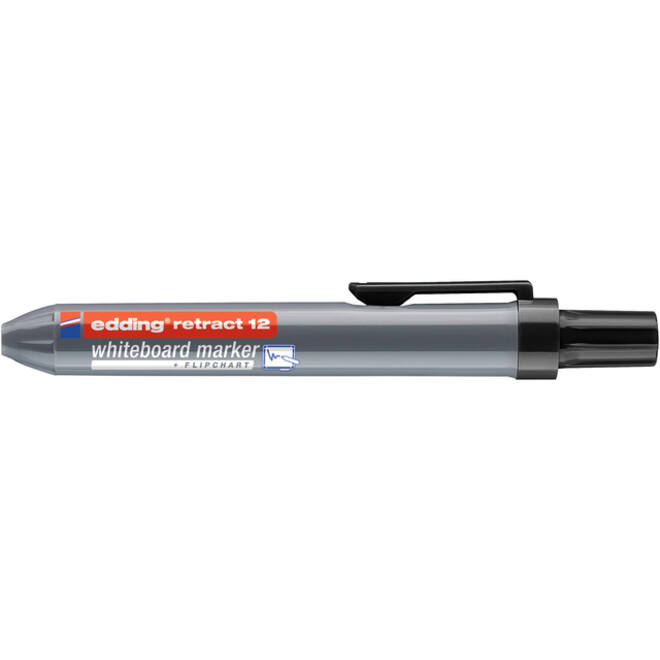 Viltstift edding 12 whiteboard drukknop rond 1.5-3mm zwart