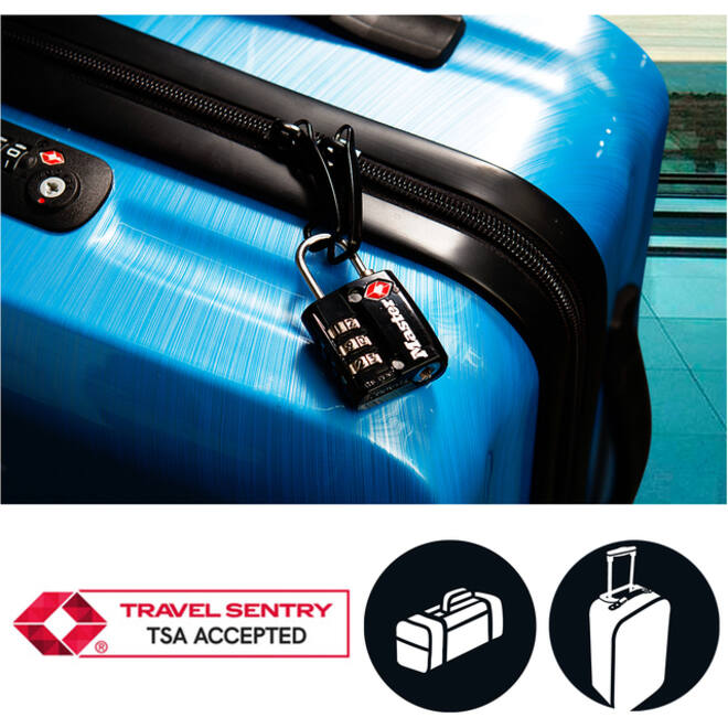 Hangslot Masterlock 3-cijfer combinatie TSA zwart 30mm