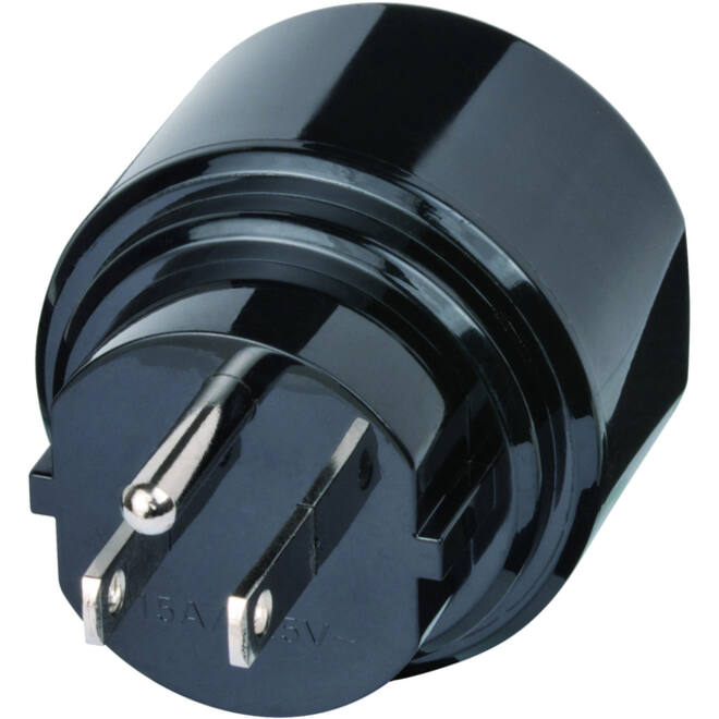 Reisstekker Brennenstuhl adapter USA met aarding zwart
