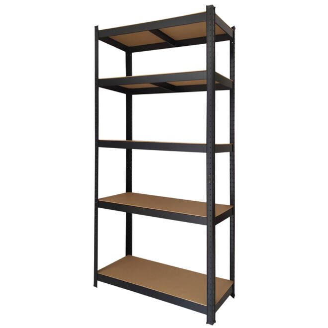 Stellingkast BRASQ 5 borden 90x40x180cm SU175 max 875 KG zwart