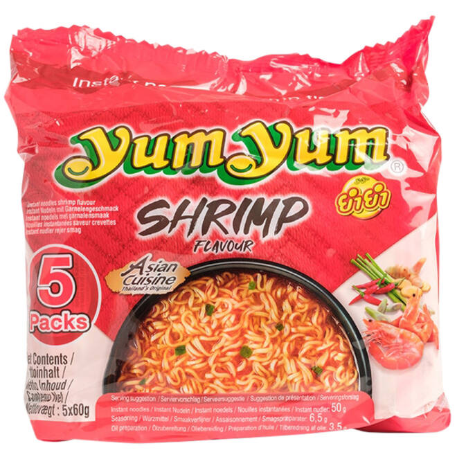 Noodles Yum Yum garnaal bami 5-pack 5x60gr