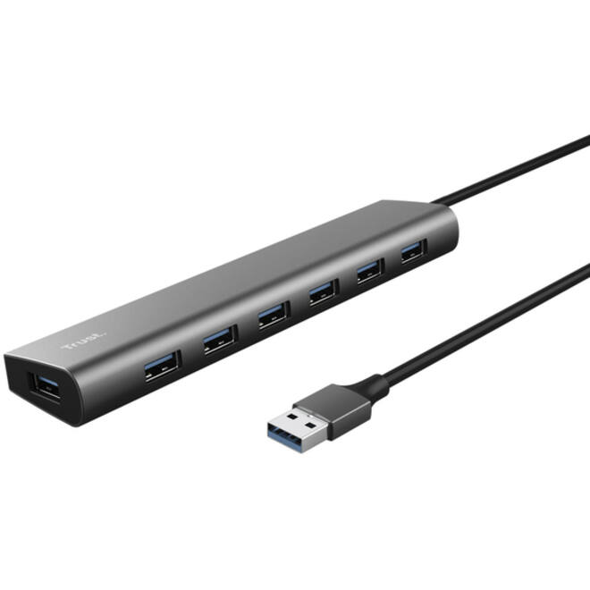 Hub Trust HALYX 7-port USB-A 3.2 zilver