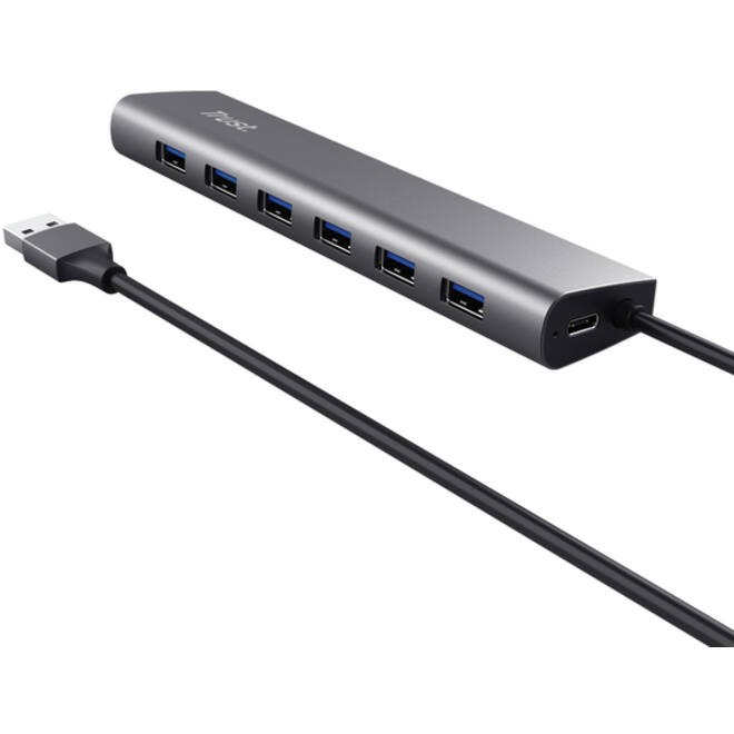 Hub Trust HALYX 7-port USB-A 3.2 zilver