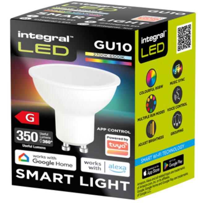 Ledlamp Integral GU10 2700-6500K Smart RGBW 4.9W 350lumen