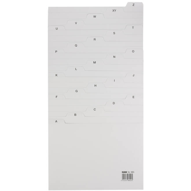 Tabkaart Han afabet A5 HA-985 lichtgrijs