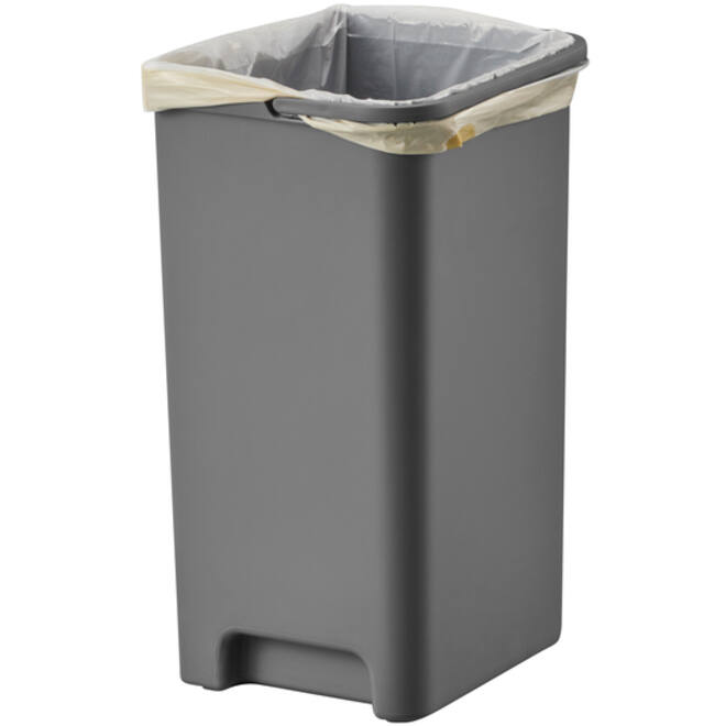 Afvalbak EKO Hana Duo Recycling pedaalemmer 2x10liter grijs wit