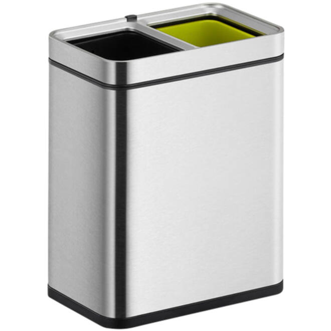 Afvalbak EKO Laguna Slim met inwerpopening 2x10liter RVS