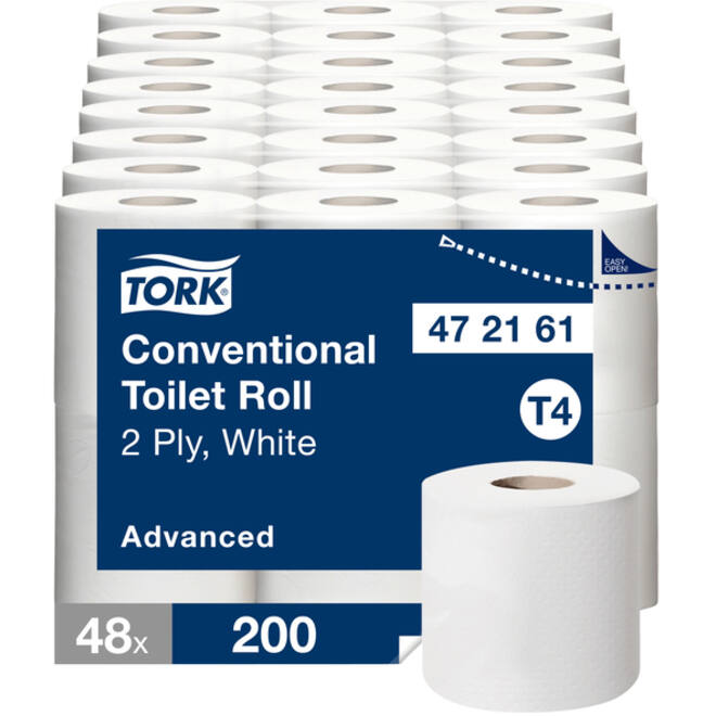 Toiletpapier Tork T4 advanced 2-laags 200vel wit 472161