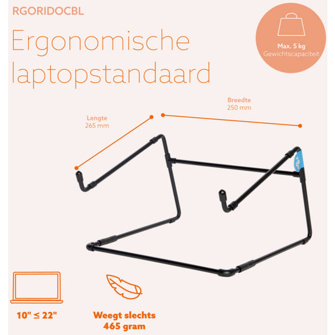 Laptopstandaard R-Go Office Zwart