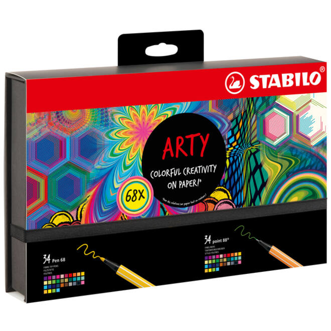 Fineliner STABILO point 88 & Pen 68 Arty creative ass luxe box 68st