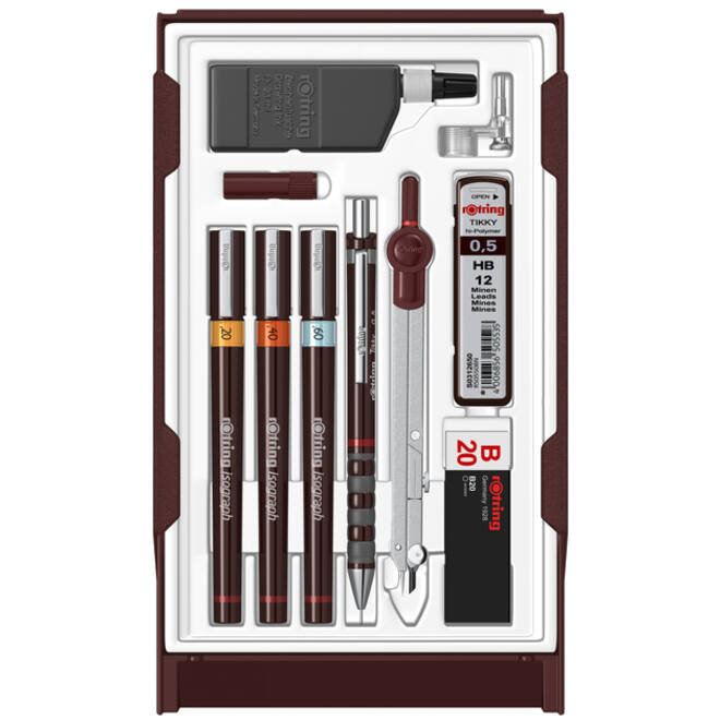 Tekenset rOtring Isograph 7-delig
