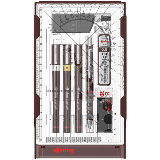 Tekenset rOtring Isograph college 0.25mm, 0.35mm en 0.5mm set à 3 stuks