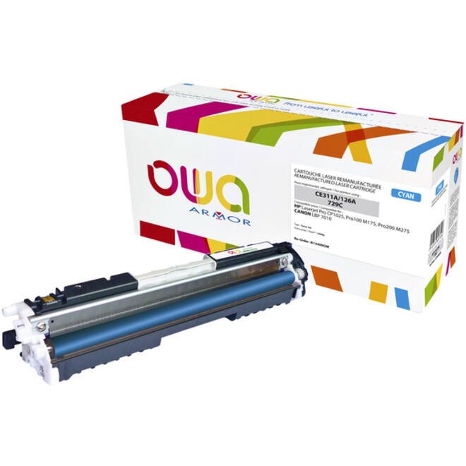 Tonercartridge OWA alternatief tbv HP CE311A blauw