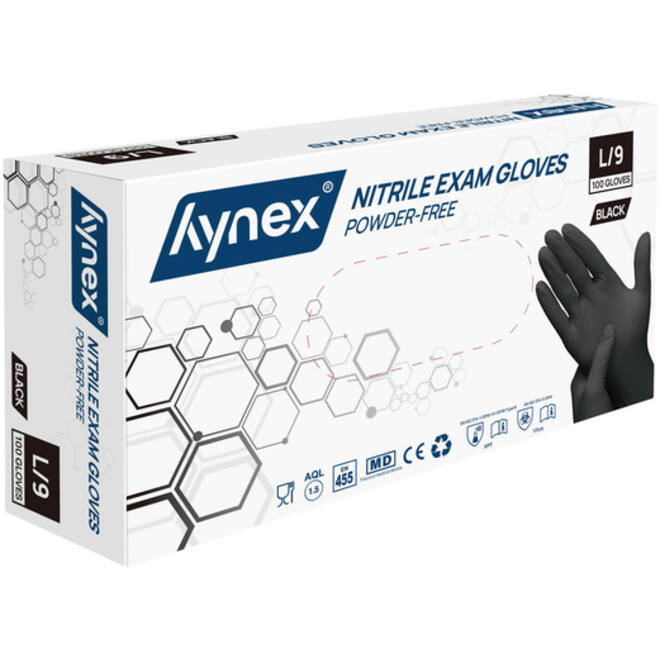 Handschoen Hynex L nitril zwart pak à 100 stuks