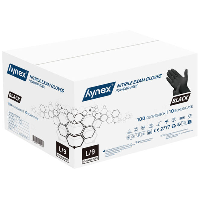 Handschoen Hynex L nitril zwart pak à 100 stuks