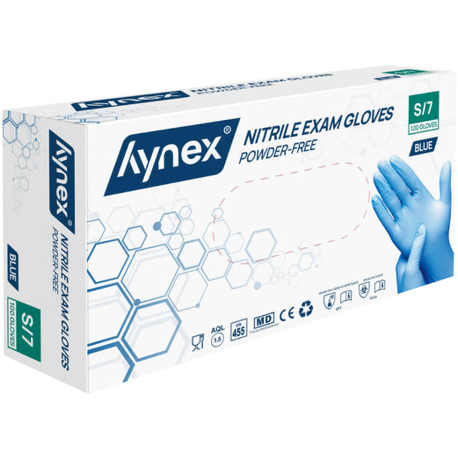 Handschoen Hynex S nitril blauw pak à 100 stuks