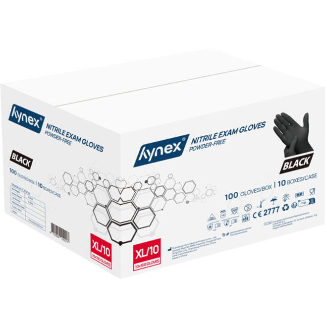Handschoen Hynex XL nitril zwart pak à 100 stuks