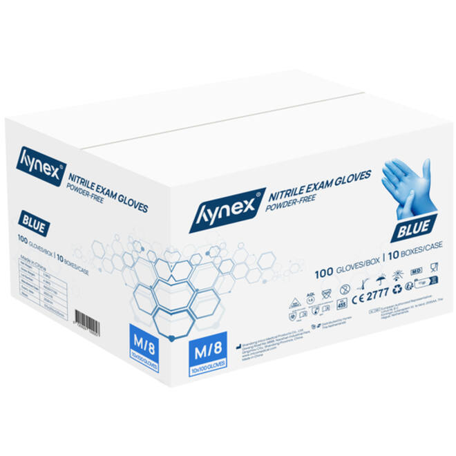 Handschoen Hynex M nitril blauw pak à 100 stuks