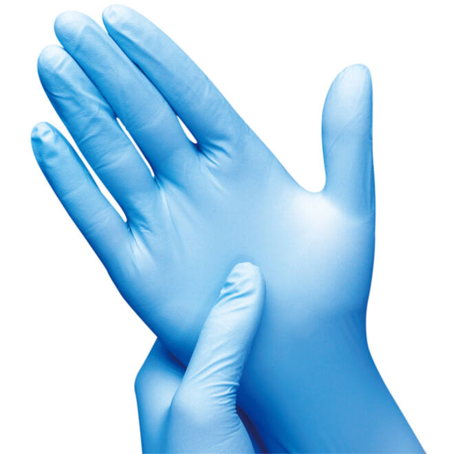Handschoen Hynex M nitril blauw pak à 100 stuks