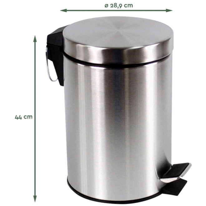 Afvalbak BRASQ pedaalemmer 20 liter rvs
