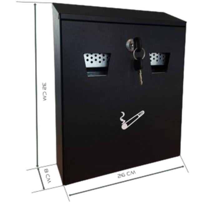 Asbak BRASQ wand 32x26cm zwart