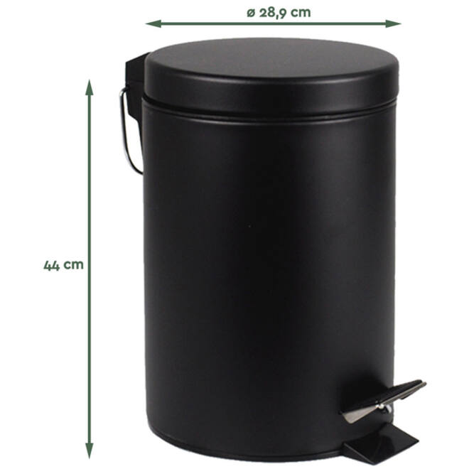 Afvalbak BRASQ pedaalemmer 20 liter zwart