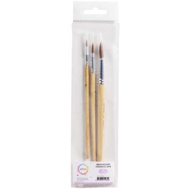 Penseel Qrea synthetisch haar set à 3 breedtes