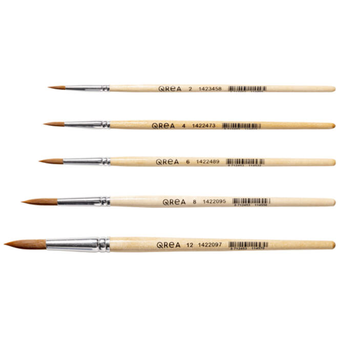 Penseel Qrea synthetisch haar set à 5 breedtes