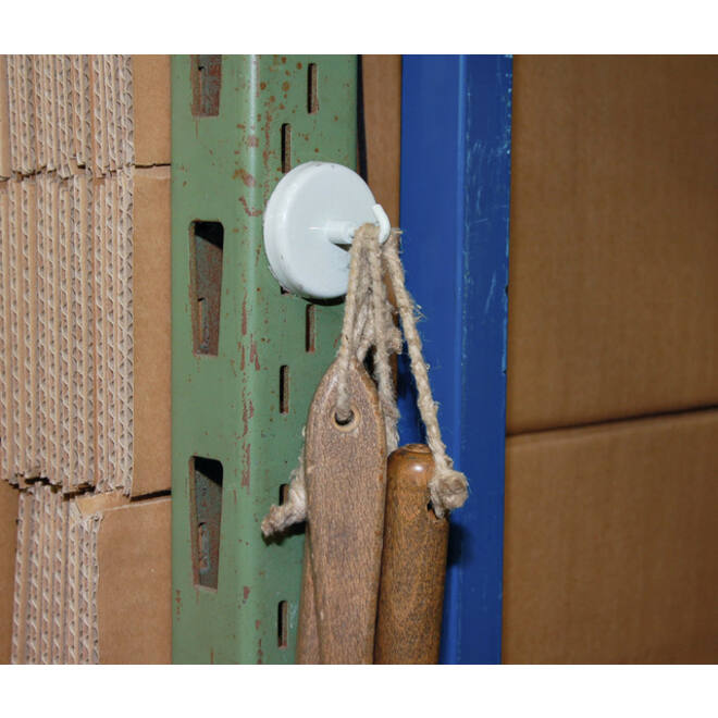 Magneet met haak MAUL 47mm trekkracht 12kg wit