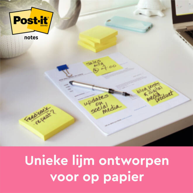 Memoblok 3M Post-it 563 101x101mm geel