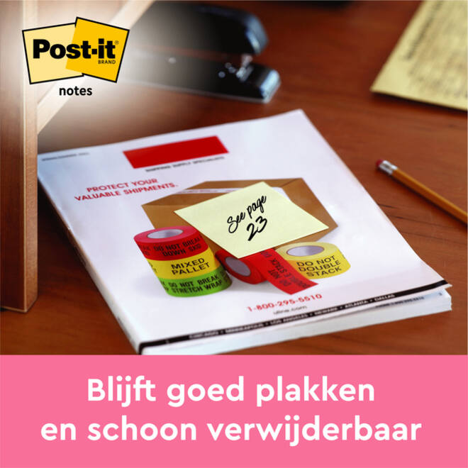 Memoblok 3M Post-it 630 76x76 mm lijn geel