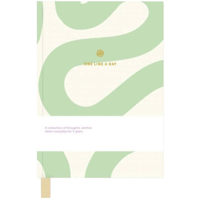 Notitieboek One Line A Day Flow groen/ wit lijn