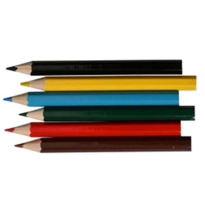 Kleurpotloden kort set a 6 kleuren