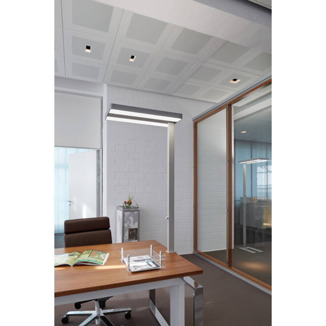 Werkpleklamp tafelklem MAUL Juvis LED beweging- daglichtsensor dimbaar hg 120cm zilver