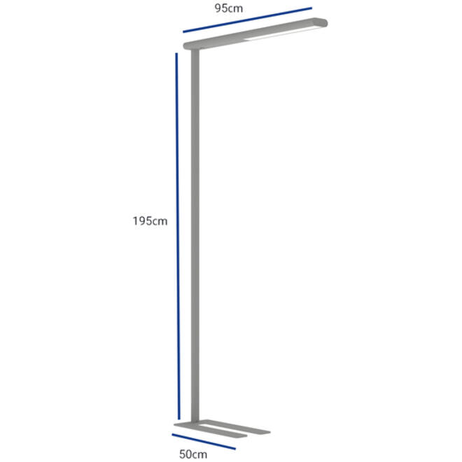 Vloerlamp MAUL Jet LED dimbaar hg 195 cm zilver